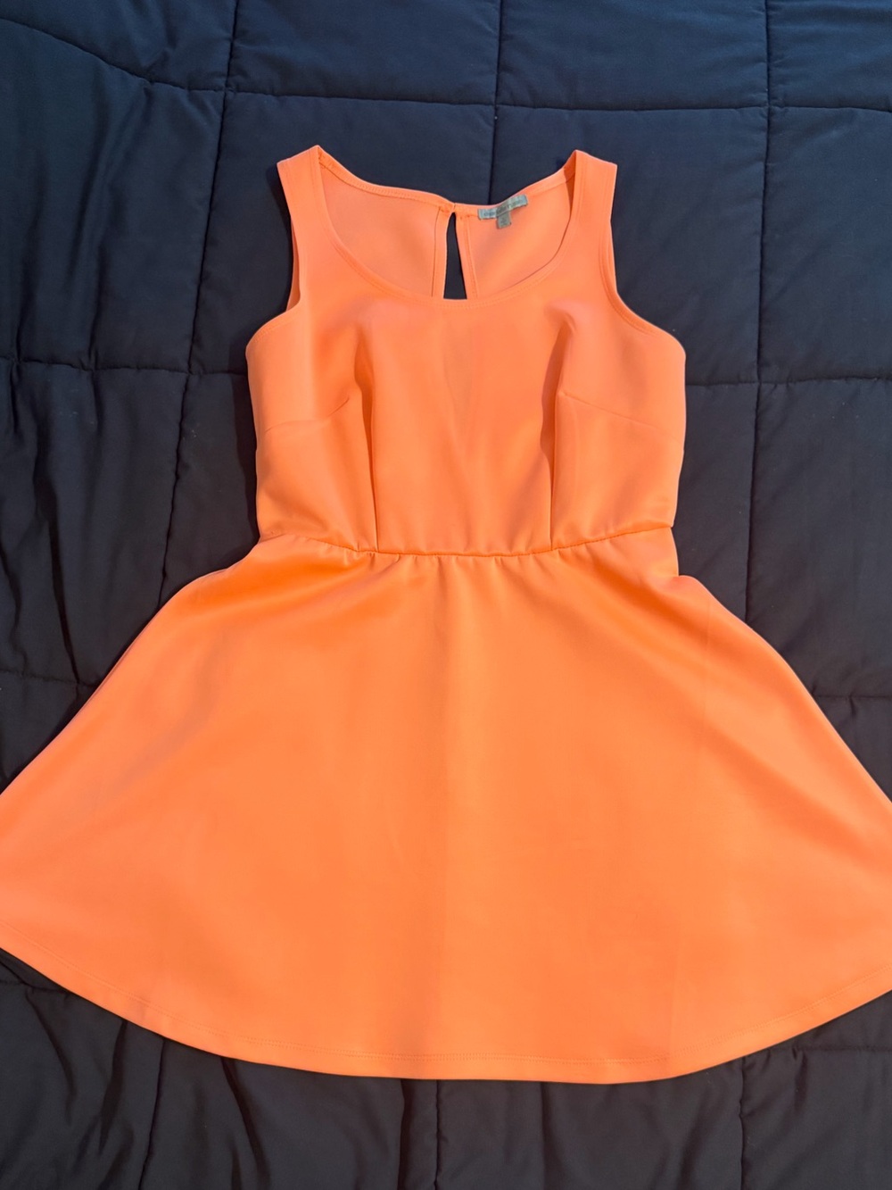 Charlotte Russe Bright Coral Sleeveless Dress with Full Skirt